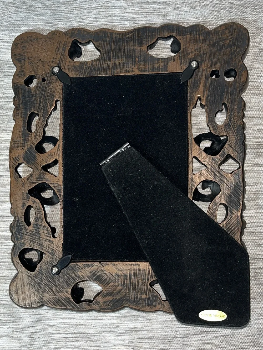 Ornate Bronze Picture Frame Scrollwork Baroque Tabletop Photo Frame Decor Resin